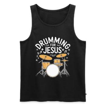 Trommeln Für Jesus Drummer Schlagzeuger - Männer Premium Bio Tank Top - Schwarz - Vorne - Michal (187cm)