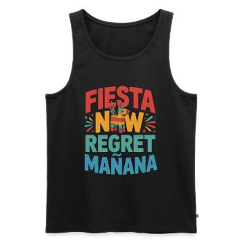 Fiesta regrette maintenant manana - Débardeur bio Premium Homme - noir - Devant - AI Model Male 178 light (178cm)