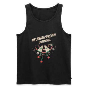 Lustiges und zweideutiges Dart Design - Männer Premium Bio Tank Top - Schwarz - Vorne - AI Model Male 178 light (178cm)