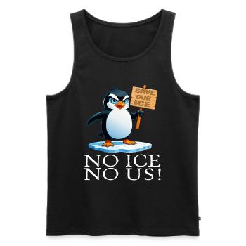 Climate Change Penguin Environmental Protection Funny Penguin - Men's Premium Organic Tank Top - black - Front - AI Model Male 178 light (178cm)