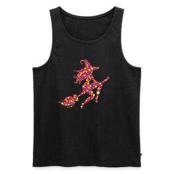 Halloween Hexe mit Halloween Kostümpunkten - Männer Premium Bio Tank Top - Schwarz - Vorne - Michal (187cm)