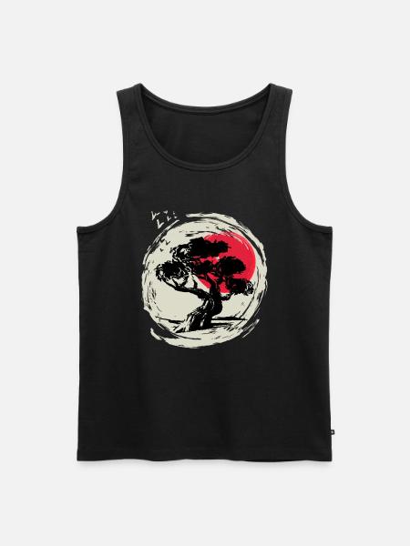Bonsai Art Japanese Sunset - Men's Premium Organic Tank Top - black