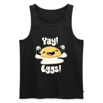 Juhu-Eier - Männer Premium Bio Tank Top - Schwarz - Vorne - AI Model Male 178 light (178cm)