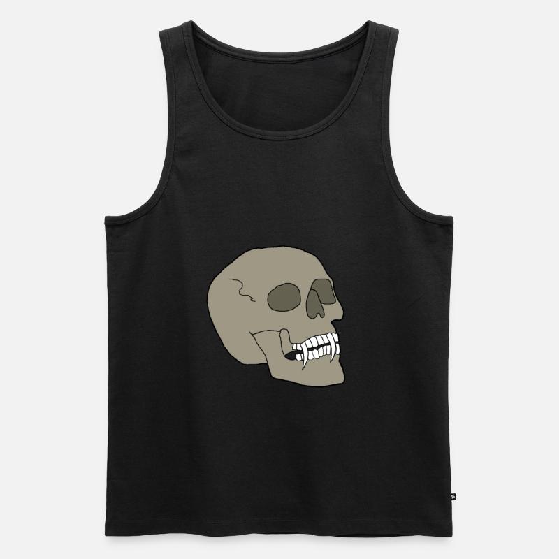 Totenkopf - Männer Premium Bio Tank Top - Schwarz
