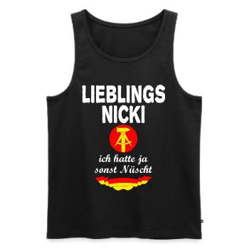 DDR Nicki Ossi Nostalgie Ostalgie - Männer Premium Bio Tank Top - Schwarz - Vorne - AI Model Male 178 light (178cm)