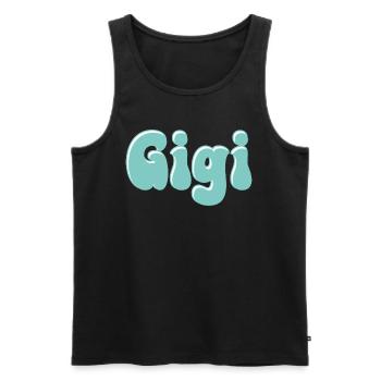 Name Girl Gigi Retro Name Gigi Couple - Men's Premium Organic Tank Top - black - Front - AI Model Male 178 light (178cm)