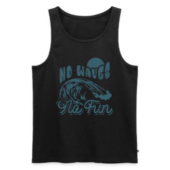 No Waves No Fun - Surfeur - Cadeau - Débardeur bio Premium Homme - noir - Devant - Michal (187cm)