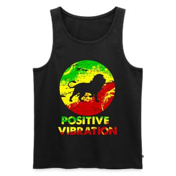 Lion Rasta - Men's Premium Organic Tank Top - black - Front - Michal (187cm)