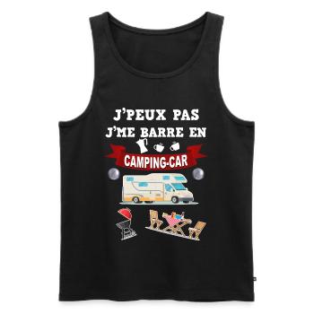Camping-car humour je me barre en camping-car - Débardeur bio Premium Homme - noir - Devant - Michal (187cm)