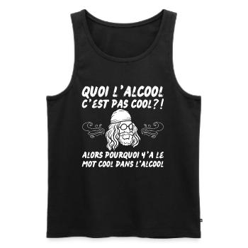 quoi l’alcool c’est pas cool - Débardeur bio Premium Homme - noir - Devant - AI Model Male 178 light (178cm)