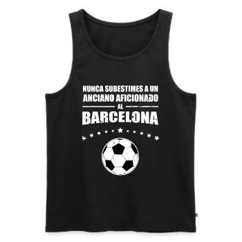 Elderly fan - Barcelona Fan | Retro Vintage - Men's Premium Organic Tank Top - black - Front - Michal (187cm)