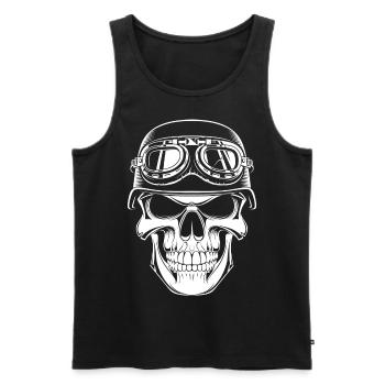 Steel helmet skull - Men's Premium Organic Tank Top - black - Front - Michal (187cm)