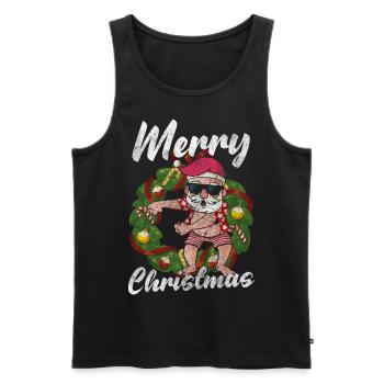 Christmas Holiday Gifts Kids - Men's Premium Organic Tank Top - black - Front - AI Model Male 178 light (178cm)