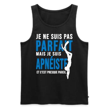 Apnée parfait apnéiste sport plongée plongeur - Débardeur bio Premium Homme - noir - Devant - Michal (187cm)