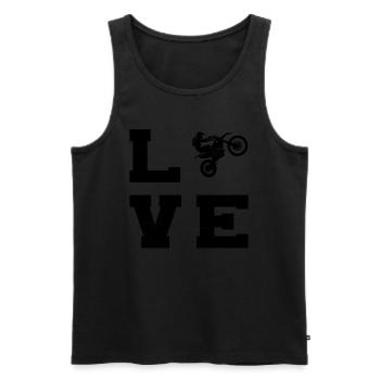 Women's Dirt Bike Dirt Bike Dirt Biker Supermoto - Men's Premium Organic Tank Top - black - Front - AI Model Male 178 light (178cm)