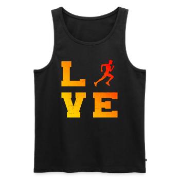 Course Femme Course Hommes Cross Country Running - Débardeur bio Premium Homme - noir - Devant - Michal (187cm)