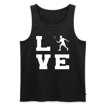 Herren Squash Damen Federball Badminton Badmintons - Männer Premium Bio Tank Top - Schwarz - Vorne - Michal (187cm)