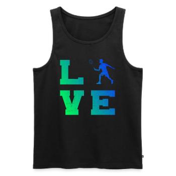 Badminton, badminton, badminton player, squash - Men's Premium Organic Tank Top - black - Front - Michal (187cm)