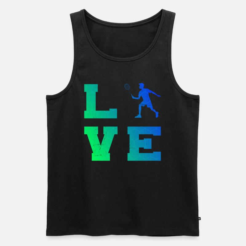 Badminton Federball Badmintonspieler Squash - Männer Premium Bio Tank Top - Schwarz
