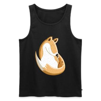Fuchs Mit Baby I Schwangerschaft I Kinder Geschenk - Männer Premium Bio Tank Top - Schwarz - Vorne - AI Model Male 178 light (178cm)