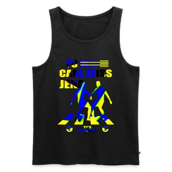 FC Carl Zeiss Jena - Men's Premium Organic Tank Top - black - Front - AI Model Male 178 light (178cm)