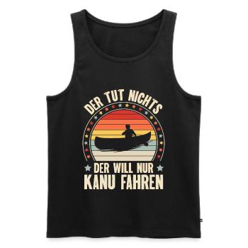 Kanu Kanufahrer Kanufahren - Männer Premium Bio Tank Top - Schwarz - Vorne - AI Model Male 178 light (178cm)