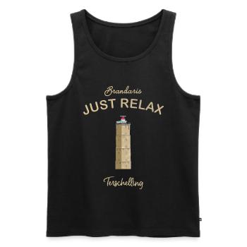 Terschelling, Just Relax , Nordseeinsel - Männer Premium Bio Tank Top - Schwarz - Vorne - Michal (187cm)