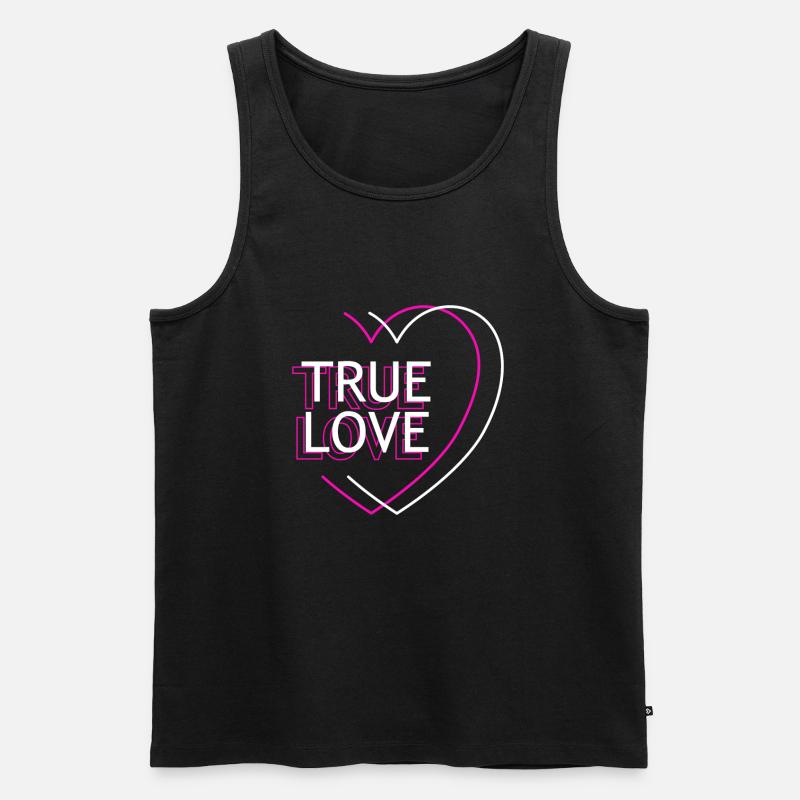 True Love - Männer Premium Bio Tank Top - Schwarz