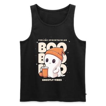 Halloween Costume, Little Ghost, Ghost, Pumpkin - Men's Premium Organic Tank Top - black - Front - AI Model Male 178 light (178cm)