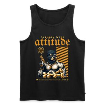 Pitbulls gangsters - Débardeur bio Premium Homme - noir - Devant - Michal (187cm)