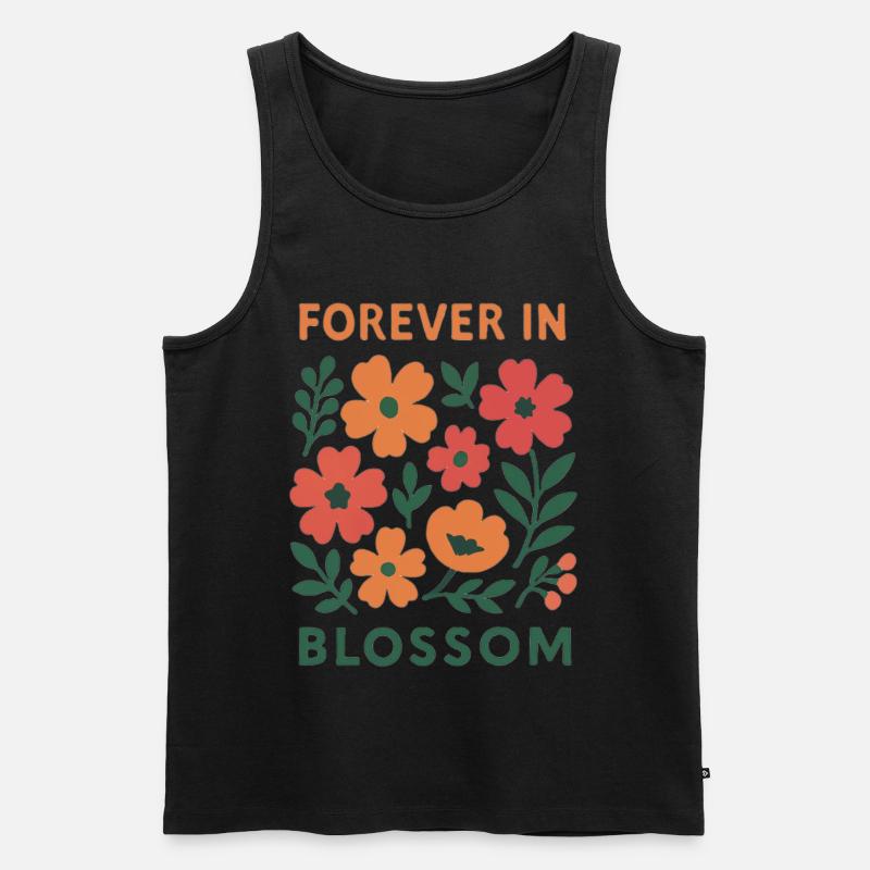 Immer in Blüte - blumig - Männer Premium Bio Tank Top - Schwarz