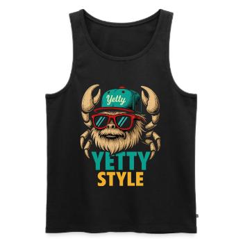 Graphisme Yeti Style Yetty - Débardeur bio Premium Homme - noir - Devant - AI Model Male 178 light (178cm)
