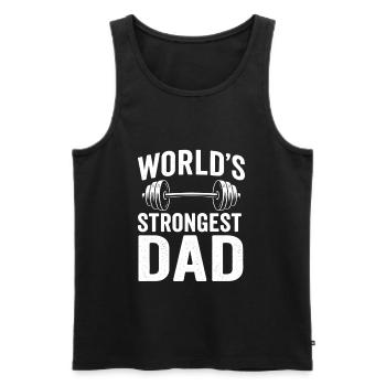 World's Strongest Dad Workout Fitness Gym - Men's Premium Organic Tank Top - black - Front - Michal (187cm)