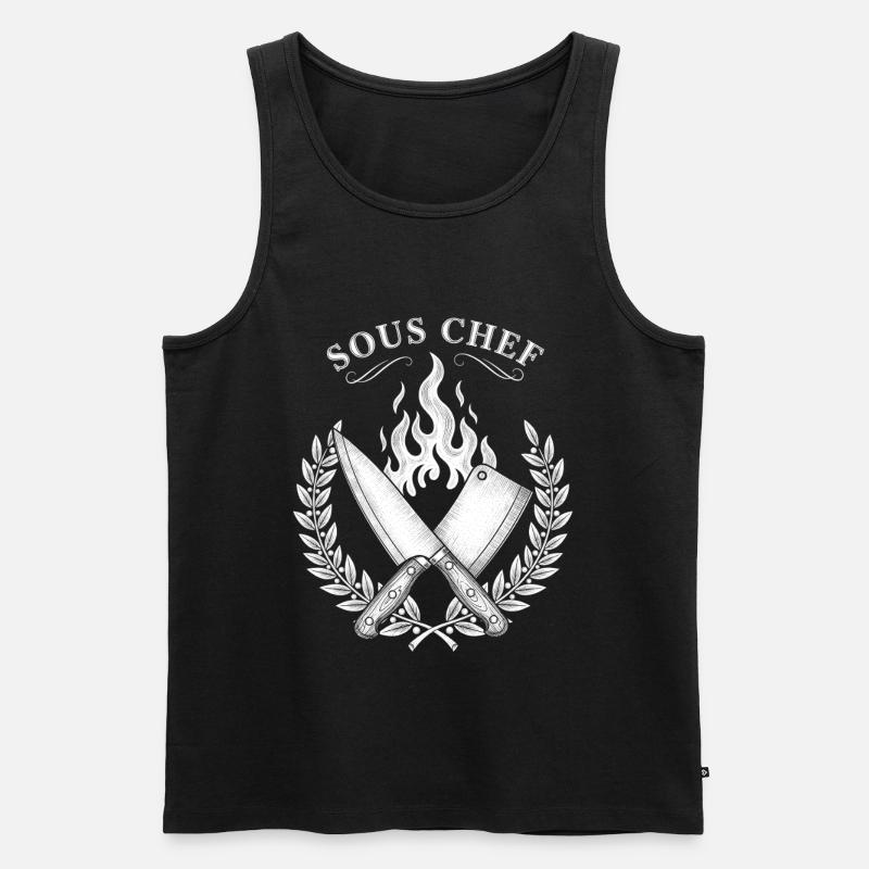 Sous-chef Flammes Conception de cuisson - Débardeur bio Premium Homme - noir