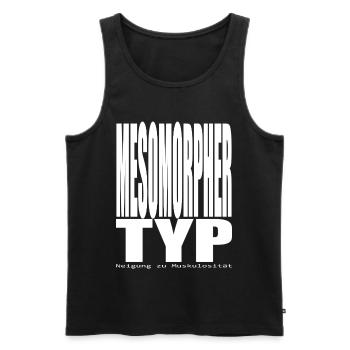 Mesomorph Type Tendency to Muscularity Typo - Men's Premium Organic Tank Top - black - Front - AI Model Male 178 light (178cm)