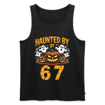 Verfolgt von 67 Sechs Sieben Meme Gen Alpha Basketball - Männer Premium Bio Tank Top - Schwarz - Vorne - AI Model Male 178 light (178cm)