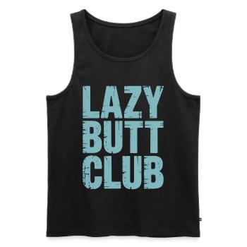 Lazybuttclub Gym Fitness Workout - Men's Premium Organic Tank Top - black - Front - Michal (187cm)