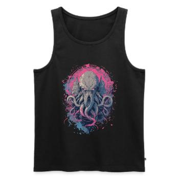 Kosmisches Tentakelwesen – Dark Horror Art - Männer Premium Bio Tank Top - Schwarz - Vorne - AI Model Male 178 light (178cm)