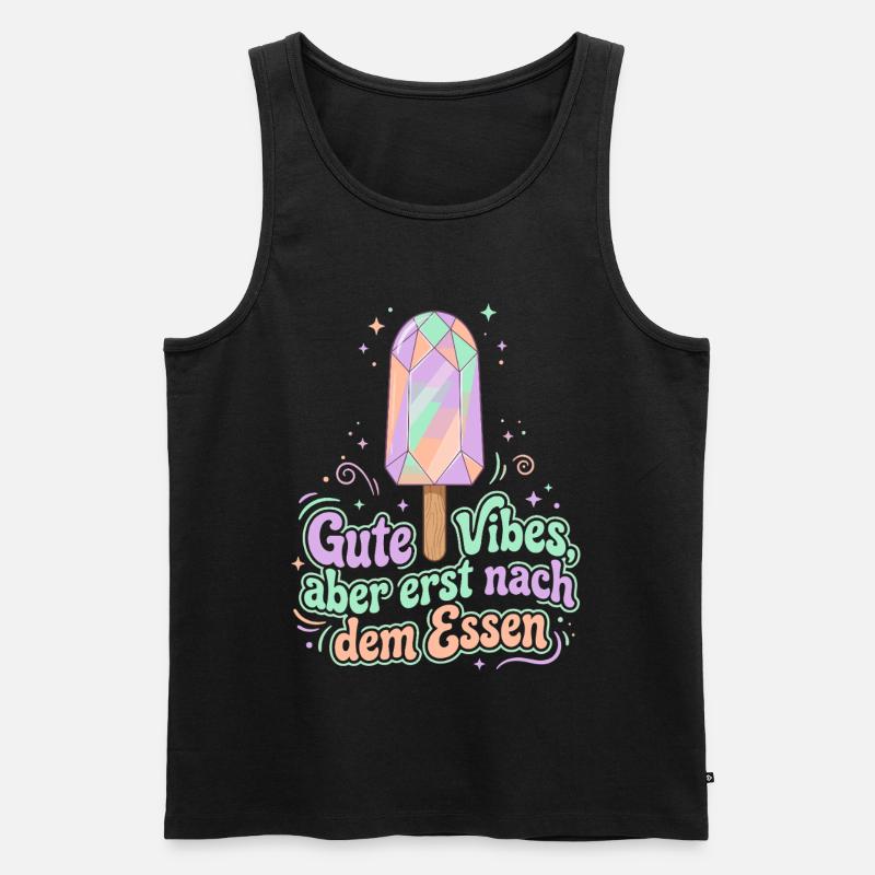 Kristall Eis, Gute Vibes - Männer Premium Bio Tank Top - Schwarz
