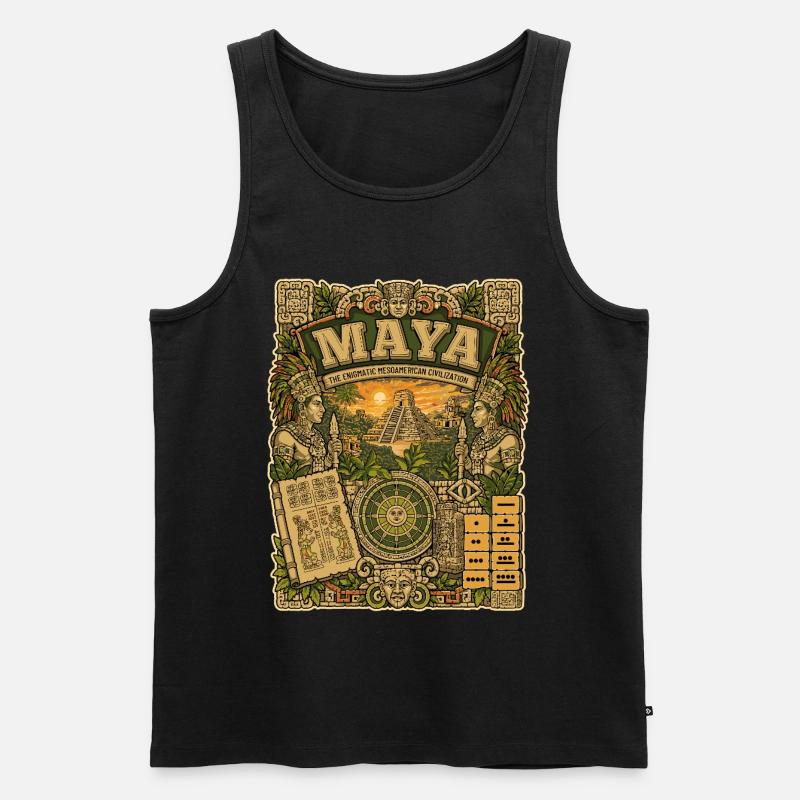 Maya-Zivilisation - Männer Premium Bio Tank Top - Schwarz