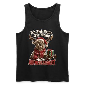 Ich zieh heute gar nichts - Männer Premium Bio Tank Top - Schwarz - Vorne - Michal (187cm)