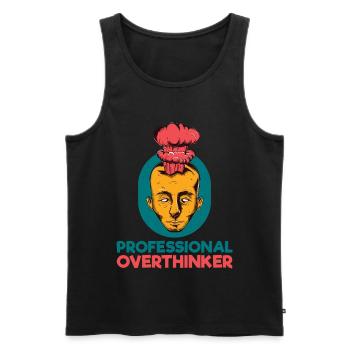 Professional Overthinker - Männer Premium Bio Tank Top - Schwarz - Vorne - AI Model Male 178 light (178cm)