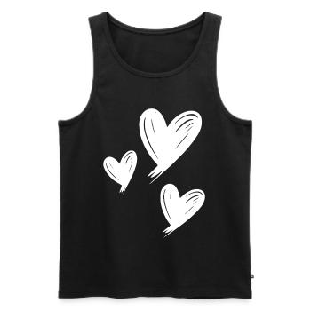 Hearts - Men's Premium Organic Tank Top - black - Front - Michal (187cm)