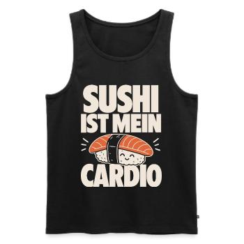 Sushi Is My Cardio Kawaii - Men's Premium Organic Tank Top - black - Front - Michal (187cm)