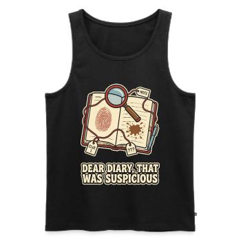 Dear Diary That Was Suspicious - Männer Premium Bio Tank Top - Schwarz - Vorne - Michal (187cm)