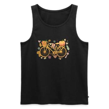 Herbst-Fahrrad - Männer Premium Bio Tank Top - Schwarz - Vorne - Michal (187cm)