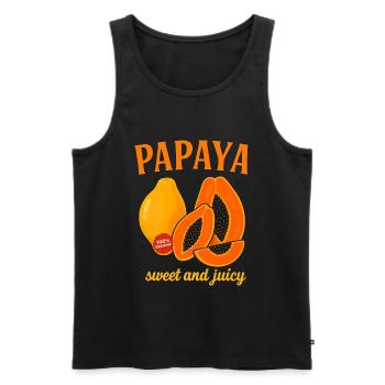 Papaye Mûre et Juteuse – Fruit Tropical Fun - Débardeur bio Premium Homme - noir - Devant - Michal (187cm)