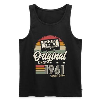 Original since 1961 Best of '61 Retro Birthday - Men's Premium Organic Tank Top - black - Front - Michal (187cm)