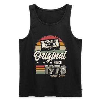 Original seit 1978 Vintage Retro Geburtstag - Männer Premium Bio Tank Top - Schwarz - Vorne - Michal (187cm)