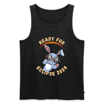 Ready for the Solar Eclipse 2024 - Men's Premium Organic Tank Top - black - Front - AI Model Male 178 light (178cm)
